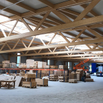 Fachwerkbinder aus Holz für Gewerbehalle