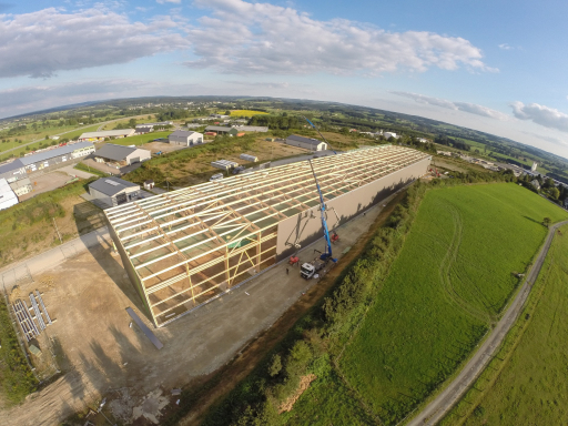 LIGNA systems Industriehalle Holzstruktur montage