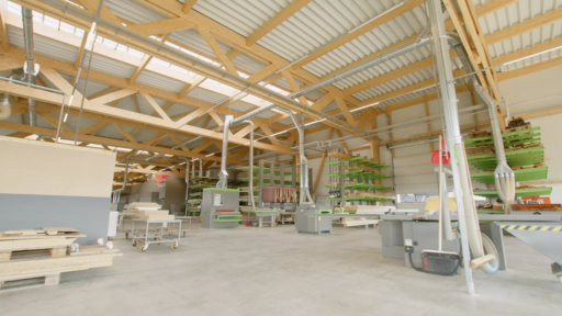 Holzhalle Fellner Produktion Innenansicht