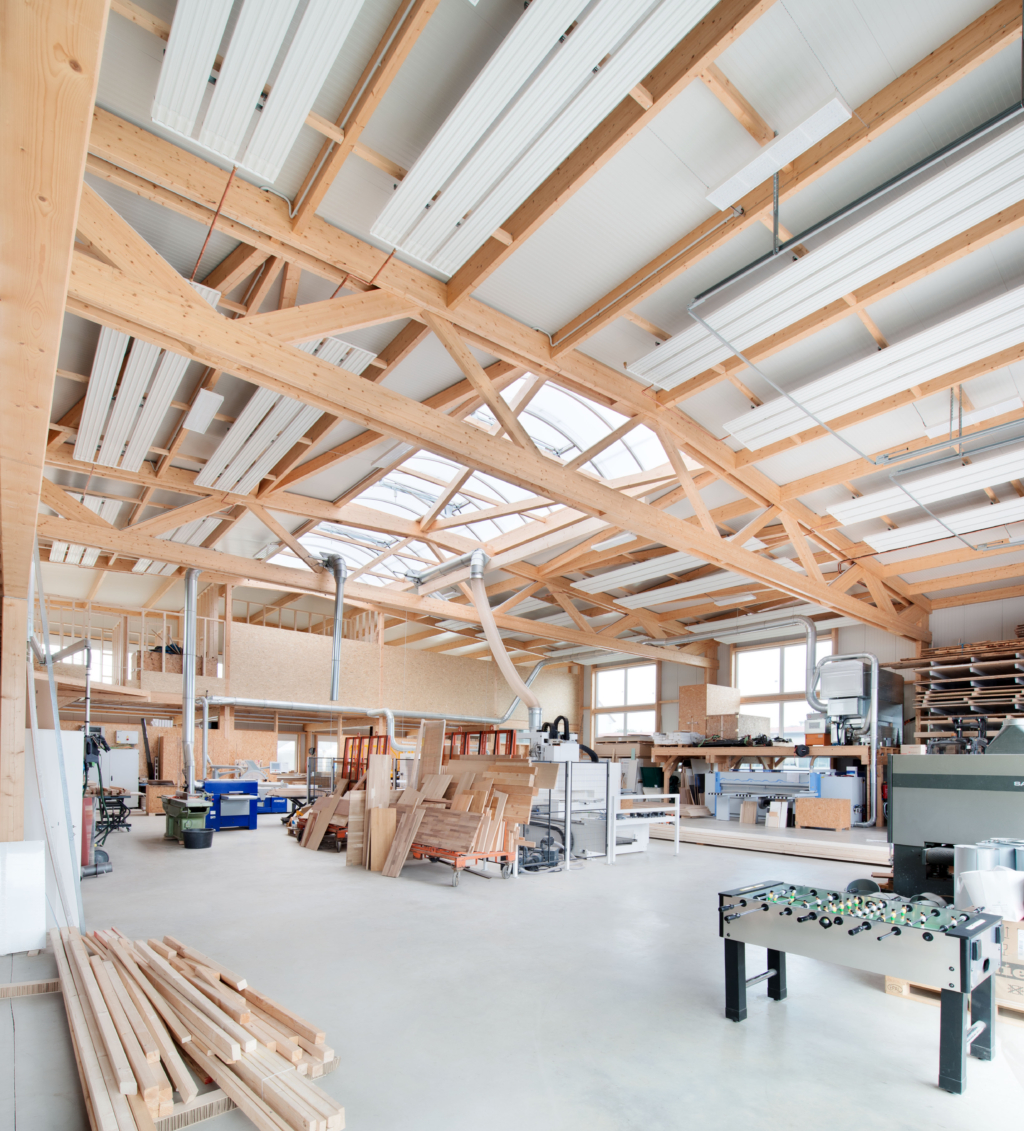 Holzhallenbau_Schreinerei Ganz_Werkstatt